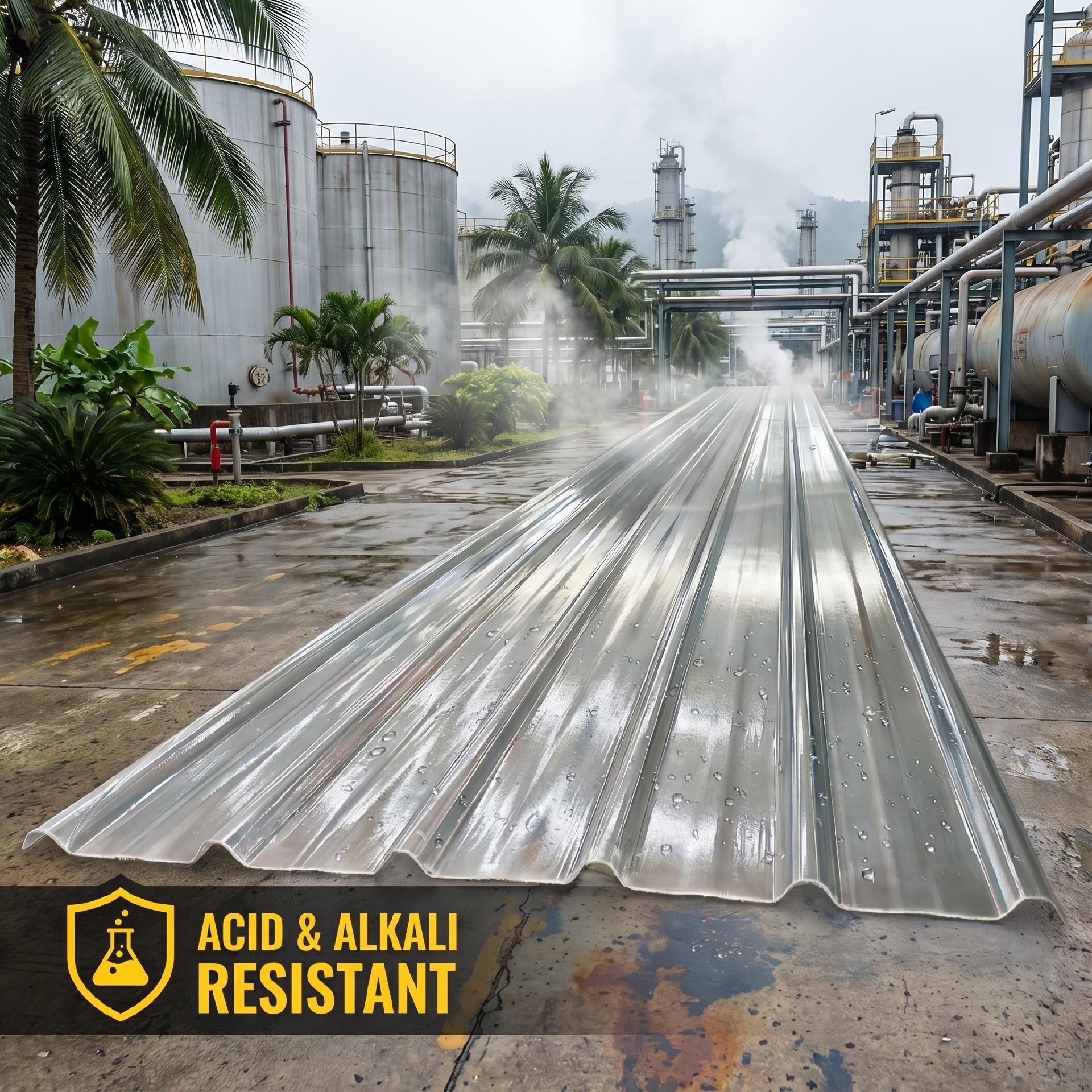Durable Fire proof FRP sheet for steel factory